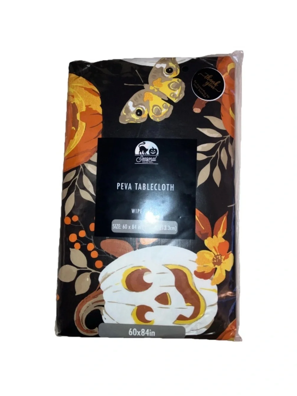 Halloween Table Cloth 52 x 70” Spill Proof Pumpkin Fall Table Cover Holiday Leaf